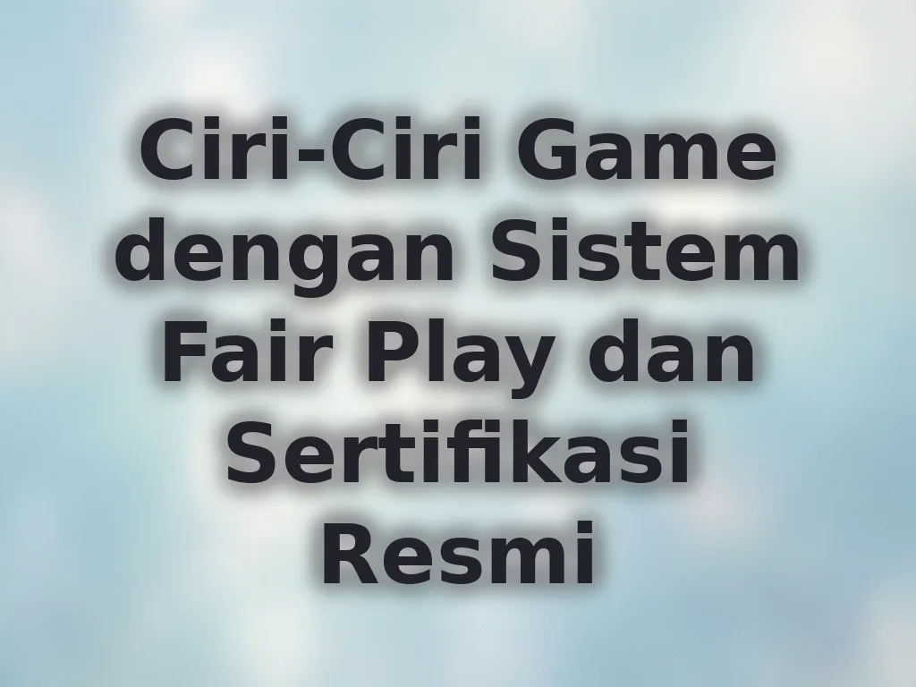 Ciri-Ciri Game dengan Sistem Fair Play dan Sertifikasi Resmi